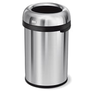 simplehuman 115 Liter / 30 Gallon Bullet Open Top Trash Can, Brushed Stainless Steel