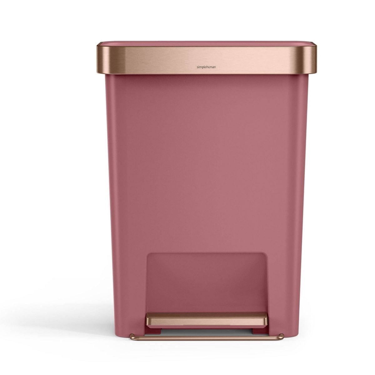 simplehuman 12 gal Plastic Rectangular Kitchen Step Trash Can With Liner Pocket, Blush