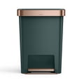 thumbnail image 1 of simplehuman 12 gal Plastic Rectangular Kitchen Step Trash Can With Liner Pocket, Hunter, 1 of 8