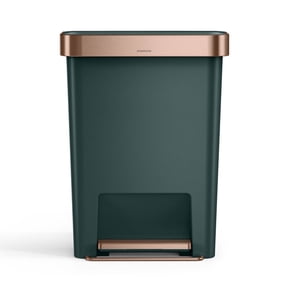simplehuman 12 gal Plastic Rectangular Kitchen Step Trash Can With Liner Pocket, Hunter