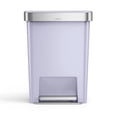 thumbnail image 1 of simplehuman 12 gal Plastic Rectangular Kitchen Step Trash Can With Liner Pocket, Lilac, 1 of 7