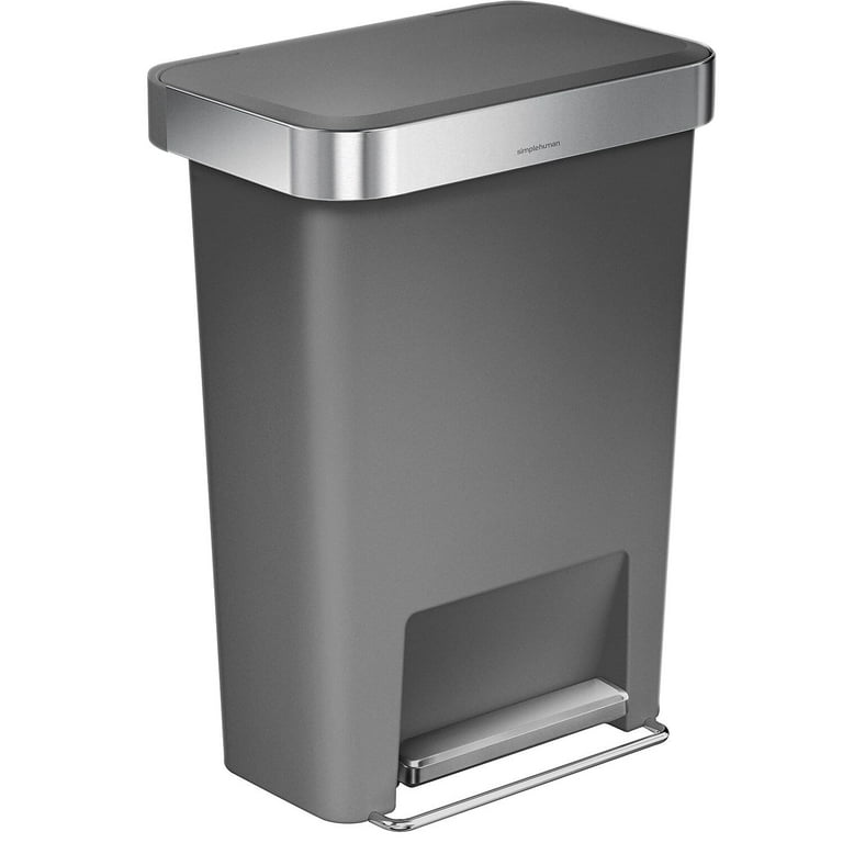 simplehuman Large 12 gal Plastic Rectangular Kitchen Trash
