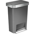 thumbnail image 1 of simplehuman 12 gal Plastic Rectangular Kitchen Trash Can with Liner Pocket, Grey, 1 of 9