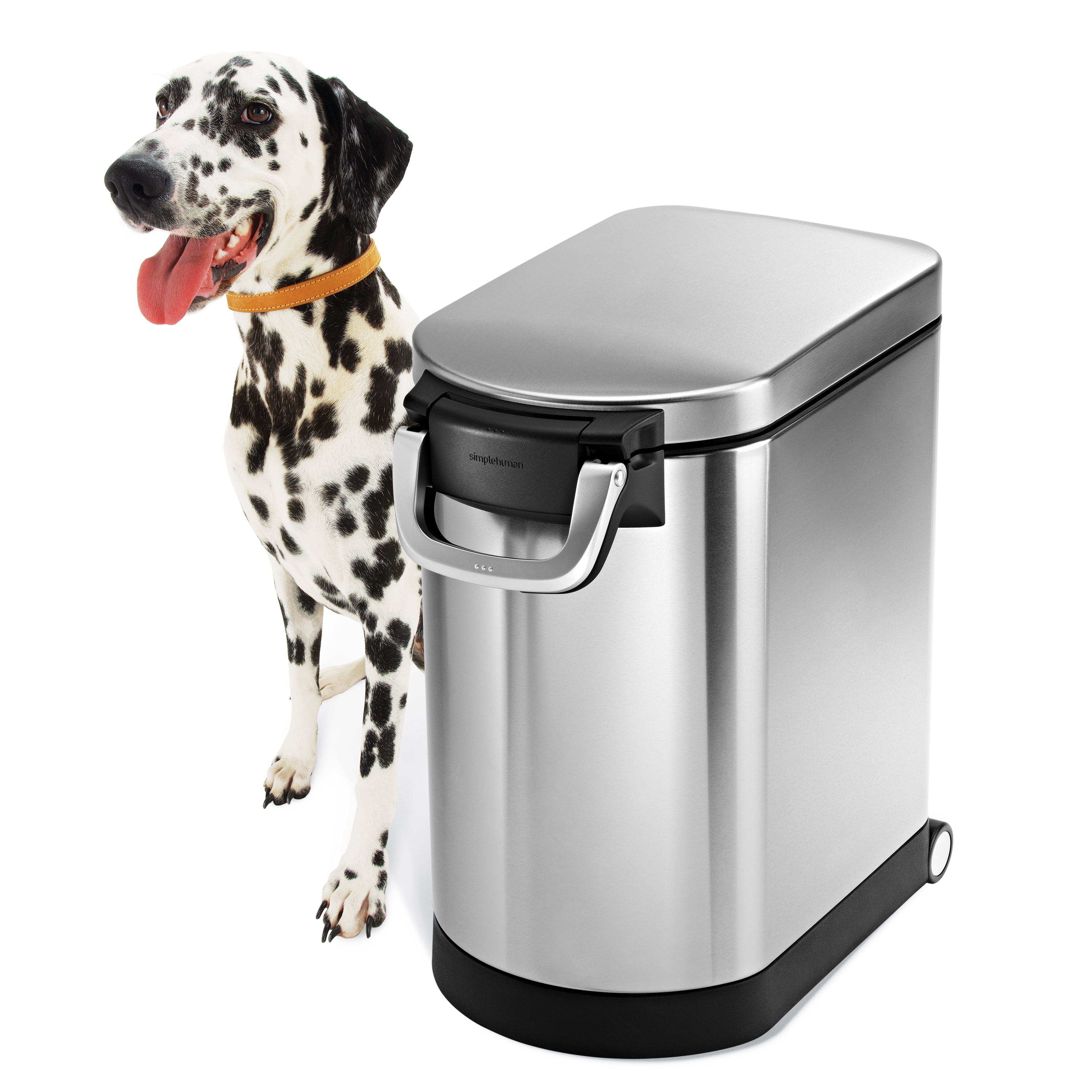 Medium Brushed Stainless Steel Airtight Pet Food Storage Container