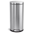 thumbnail image 1 of simplehuman 30 Liter / 8 Gallon Round Step Trash Can, Brushed Stainless Steel, 1 of 5