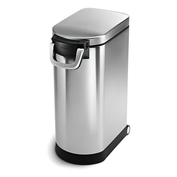 simplehuman 30 Liter Large Pet Food Storage Container, Brushed Stainless Steel for Dog Food, Cat Food, and Bird Feed