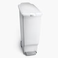 thumbnail image 1 of simplehuman Kitchen Trash Can, 10.6 Gallon Plastic Step Garbage Bin with Secure Slide Lock Lid, White, 1 of 9