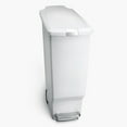 thumbnail image 1 of simplehuman Kitchen Trash Can, 10.6 Gallon Plastic Step Garbage Bin with Secure Slide Lock Lid, White, 1 of 5