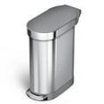 thumbnail image 1 of simplehuman 45 Liter / 12 Gallon Slim Hands-Free Kitchen Step Trash Can, Brushed with Plastic Lid, 1 of 6