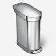 thumbnail image 1 of simplehuman 45 Liter / 12 Gallon Slim Kitchen Step Trash Can with Liner Rim, Brushed Stainless Steel, 1 of 7