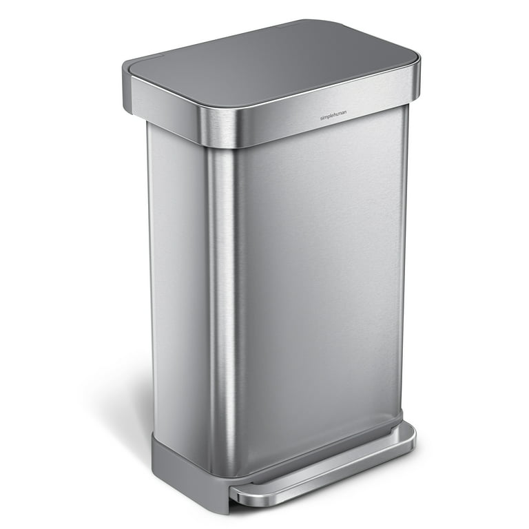 https://i5.walmartimages.com/seo/simplehuman-45-Liter-Rectangular-Hands-Free-Kitchen-Step-Trash-Can-with-Soft-Close-Lid-Brushed-Stainless-Steel-with-Plastic-Lid_2f26d6e9-7bc2-4a61-ab7c-7f19e5c3cc2e.1fe7fd10ac99226a1aff1be1031ad1a4.jpeg?odnHeight=768&odnWidth=768&odnBg=FFFFFF