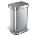 thumbnail image 1 of simplehuman Kitchen Trash Can, 11.8 Gallon Stainless Steel Step Garbage Bin with Soft Close Lid. Silver, 1 of 6