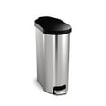thumbnail image 1 of simplehuman 45 liter / 12 gallon slim step trash can, brushed stainless steel with plastic lid, 1 of 3