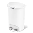 thumbnail image 1 of simplehuman Kitchen Trash Can, 13 Gallon Plastic Step Garbage Bin with Secure Slide Lock Lid, White, 1 of 9