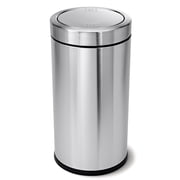 simplehuman 55 Liter / 14.5 Gallon Commercial Stainless Steel Swing Top Trash Can, Brushed Stainless Steel
