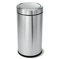 thumbnail image 1 of simplehuman 55 Liter / 14.5 Gallon Commercial Stainless Steel Swing Top Trash Can, Brushed Stainless Steel, 1 of 7