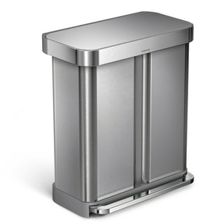 simplehuman Compost Caddy, Detachable and Countertop Bin, 4 Liter / 1.06  Gallon, Brushed Stainless Steel