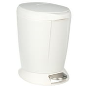 simplehuman 6 Liter / 1.6 gal Plastic Compact Round Bathroom Step Trash Can, White