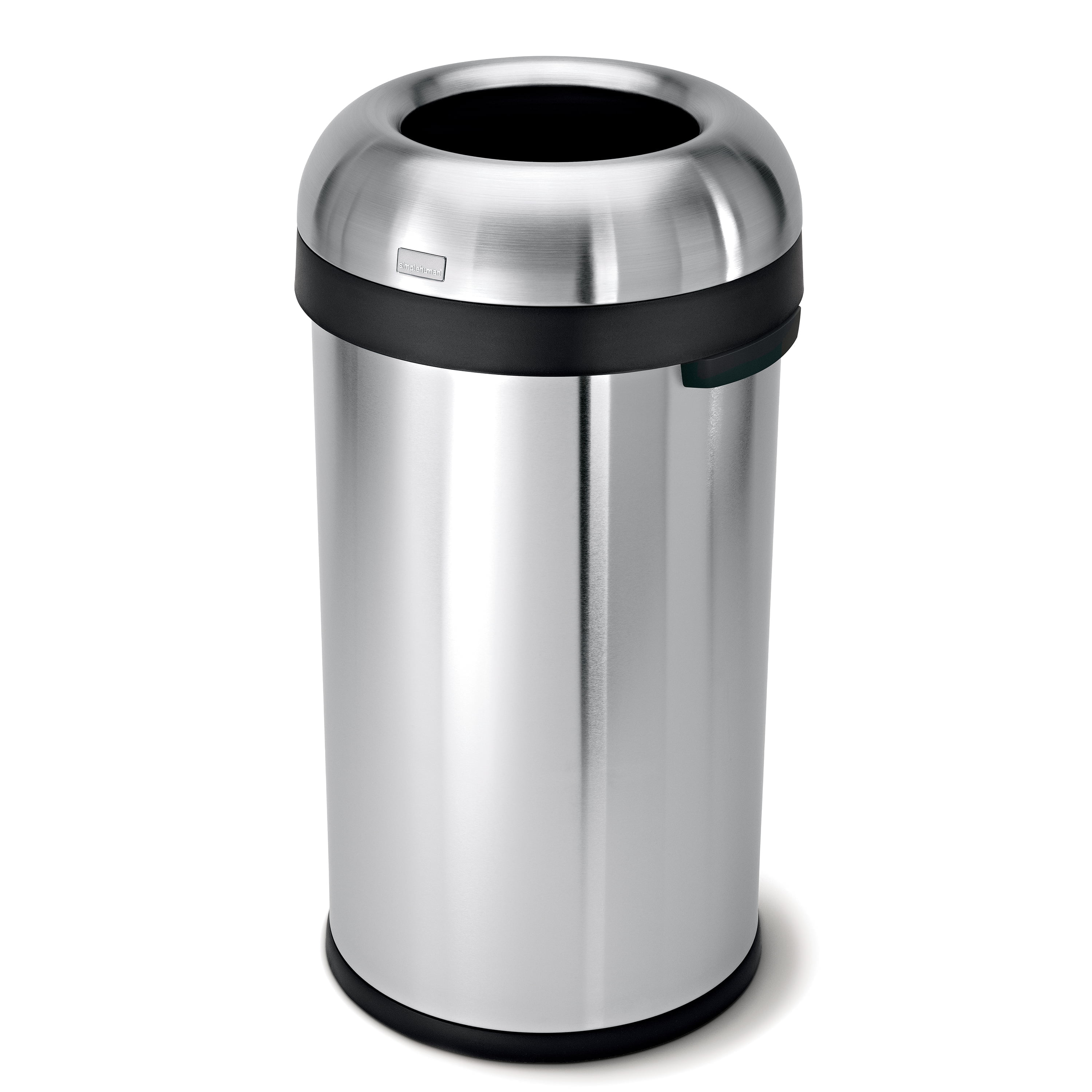 Brushed Stainless Steel 16 Gallon Bullet Open Trash Can