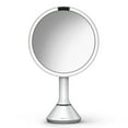 thumbnail image 1 of simplehuman 8" Round Sensor Makeup Mirror with Touch-Control Dual Light Settings, 5x Magnification, Rechargeable and Cordless, White Stainless Steel, 1 of 7