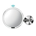 thumbnail image 1 of simplehuman 8" Round Wall Mount Sensor Makeup Mirror, 5x Magnification, Hard-Wired (100-240v), Polished Stainless Steel, 1 of 3