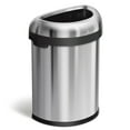 thumbnail image 1 of simplehuman 80 Liter / 21.1 Gallon Semi-Round Open Top Trash Can, Commercial Grade Heavy Gauge Brushed Stainless Steel, 1 of 3