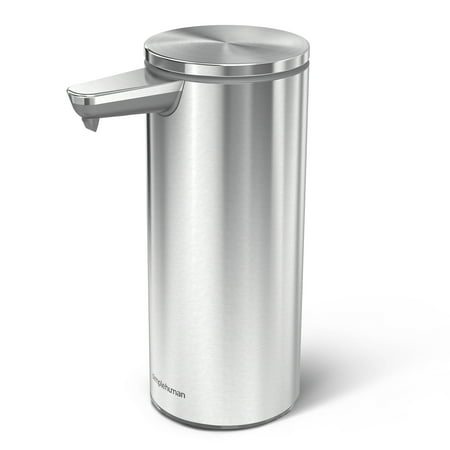 simplehuman - 9 oz. Touch-Free Rechargeable Sensor Liquid Soap Pump Dispenser - Brushed Stainless Steel