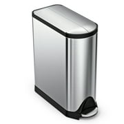 simplehuman Butterfly Step Trash Can Fingerprint-Proof Stainless Steel 12 Gallon CW1897
