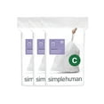 thumbnail image 1 of simplehuman Code C Custom Fit Drawstring Trash Bags, 60 Count, 10-12 Liter / 2.6-3.2 Gallon, White, 1 of 4