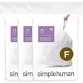 thumbnail image 1 of simplehuman Code F 60 Count, Dispenser Pack Custom Fit Liners, Drawstring Trash Bags, 25-30 Liter / 6.6-8 Gallon, White, 1 of 1