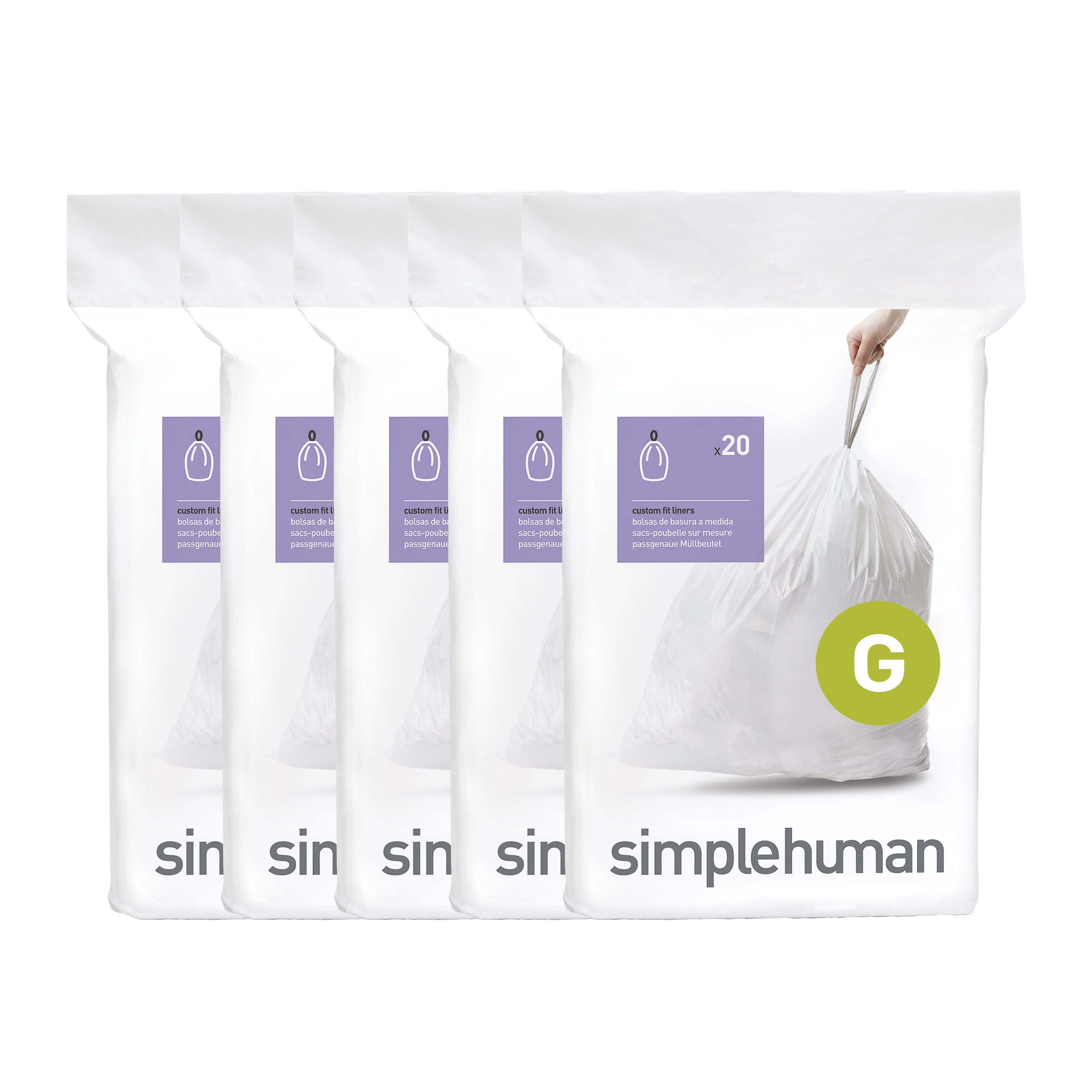  Plasticplace Custom Fit Trash Bags, Compatible with Simplehuman  (x) Code G