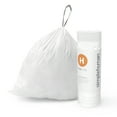 thumbnail image 1 of simplehuman Code H Custom Fit Drawstring Trash Bags, 240 Roll Pack, 35 Liter / 8 Gallon, White, 1 of 4