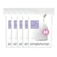 thumbnail image 1 of simplehuman Code M Custom Fit Drawstring Trash Bags in Dispenser Packs, 100 Count, 45 Liter / 12 Gallon, White, 1 of 5