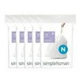 thumbnail image 1 of simplehuman Code N Custom Fit Drawstring Trash Bags, 100 Count, 45-50 Liter / 11.9-13.2 Gallon, White, 1 of 4