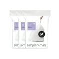 thumbnail image 1 of Simplehuman 60pk Code P 50-60 Liter / 13.2-15.9 Gallon Custom Fit Liners, Drawstring Trash Bags in Dispenser Packs, White, 1 of 4