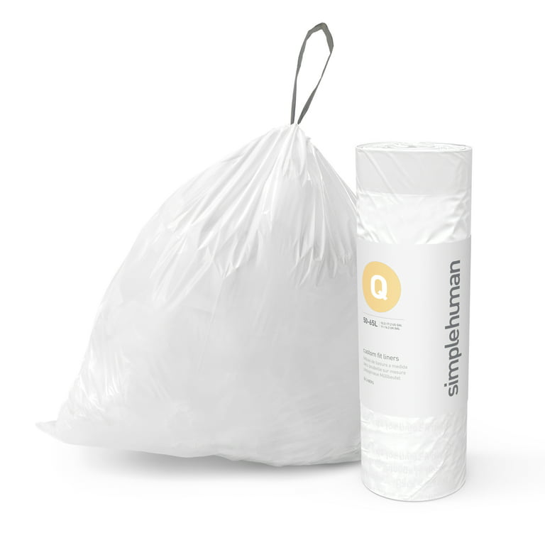 Simplehuman® Code M Custom-Fit Trash Can Liner - 20 pk - White, 45