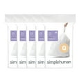 thumbnail image 1 of simplehuman Code Q Custom Fit Drawstring Trash Bags in Dispenser Packs, 100 Count, 50-65 Liter / 13-17 Gallon, White, 1 of 5