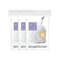 thumbnail image 1 of simplehuman Code Q Custom Fit Drawstring Trash Bags in Dispenser Packs, 60 Count, 50-65 Liter / 13-17 Gallon, White, 1 of 5