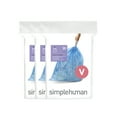 thumbnail image 1 of simplehuman Code V Custom Fit Drawstring Recycling Trash Bags, 60 Count, 16-18 Liter / 4.2-4.8 Gallon, Blue, 1 of 3