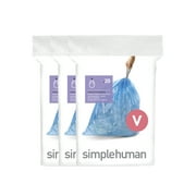 simplehuman Code V Custom Fit Drawstring Recycling Trash Bags, 60 Count, 16-18 Liter / 4.2-4.8 Gallon, Blue