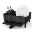 thumbnail image 1 of simplehuman Compact Kitchen Dish Drying Rack with Swivel Spout, Fingerprint-Proof Stainless Steel Frame, Black, 1 of 4