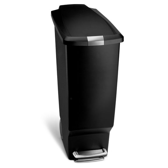 simplehuman Indoor Step Trash Can Black Plastic 10.5 Gal. CW1361
