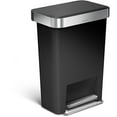 thumbnail image 1 of simplehuman 12 gal Plastic Rectangular Kitchen Step Trash Can With Liner Pocket, Black, 1 of 6
