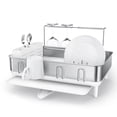 thumbnail image 1 of simplehuman Kitchen Dish Drying Rack, Stainless Steel Frame, White Plastic, 1 of 7
