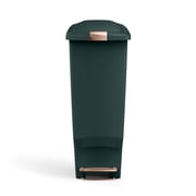 simplehuman Kitchen Trash Can, 10.6 Gallon Plastic Step Garbage Bin with Secure Slide Lock Lid, Hunter