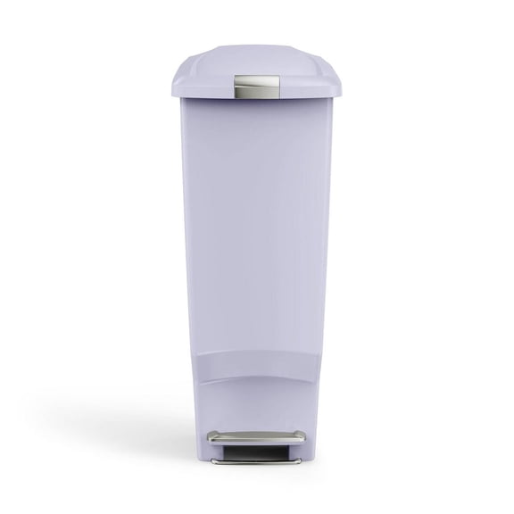 simplehuman Kitchen Trash Can, 10.6 Gallon Plastic Step Garbage Bin with Secure Slide Lock Lid, Lilac