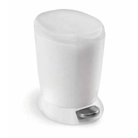 simplehuman 6L Round Step Trash Can White