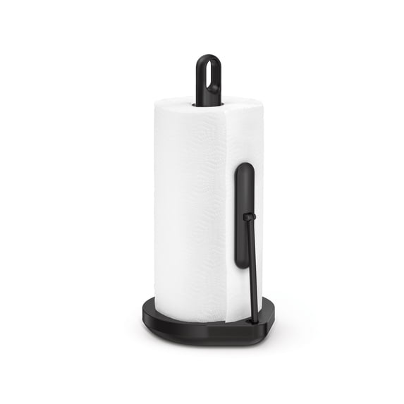 simplehuman Tension Arm Paper Towel Holder, Black Steel