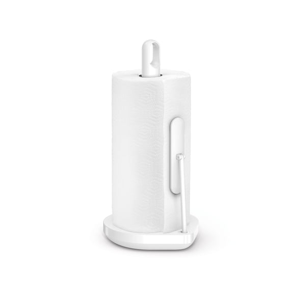 simplehuman Tension Arm Paper Towel Holder, White Steel