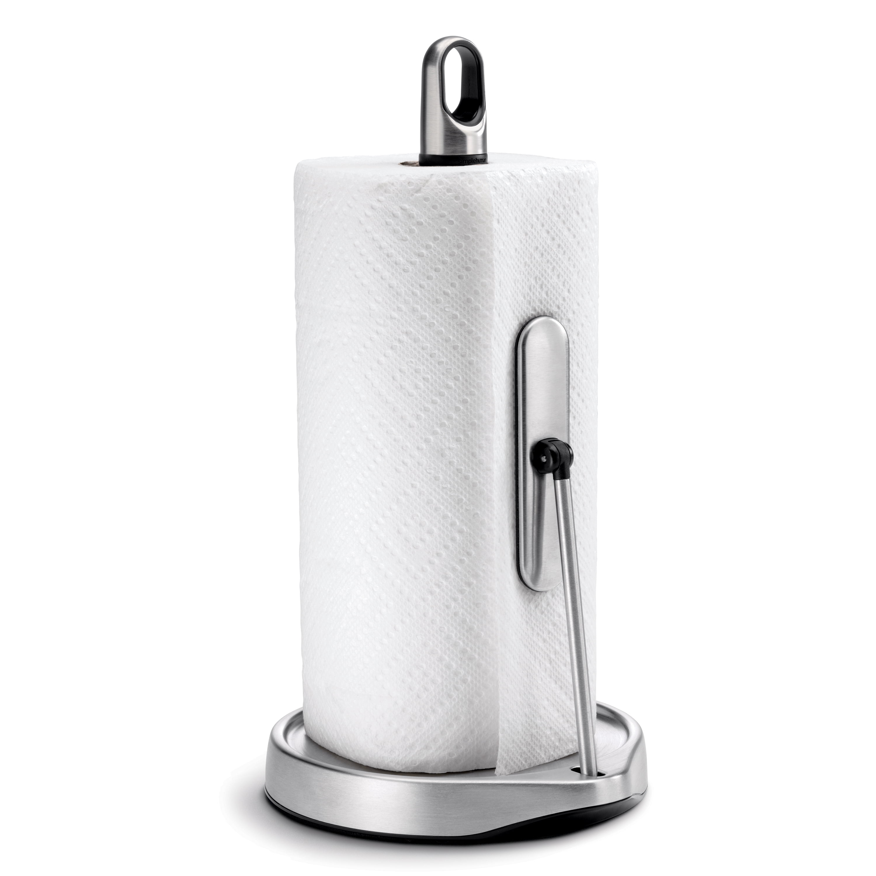 Lycklig Paper Towel Holder Countertop, Stainless Steel Paper Towel Holder  Easy to Tear Paper Towels Holder with Tension Arm and Weighted Base